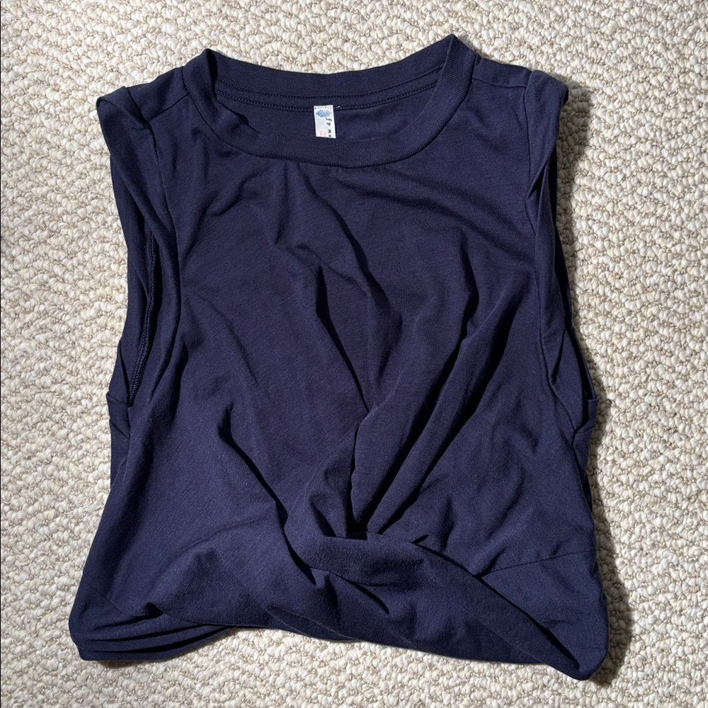 FP Movement Navy Blue Cross Front Crop Tank Wmns Size XS